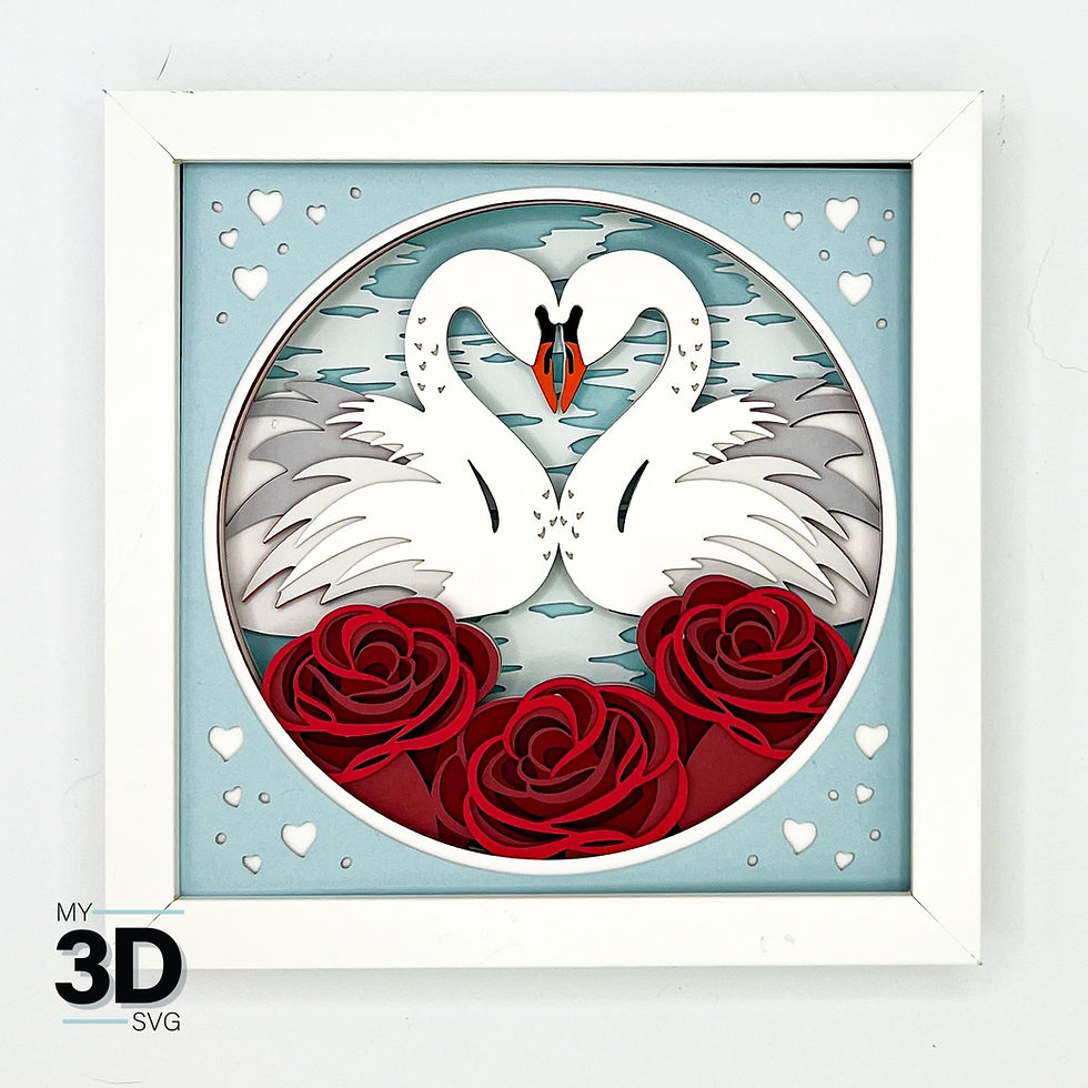 Thumbnail: 3D VALENTINE SWANS SVG