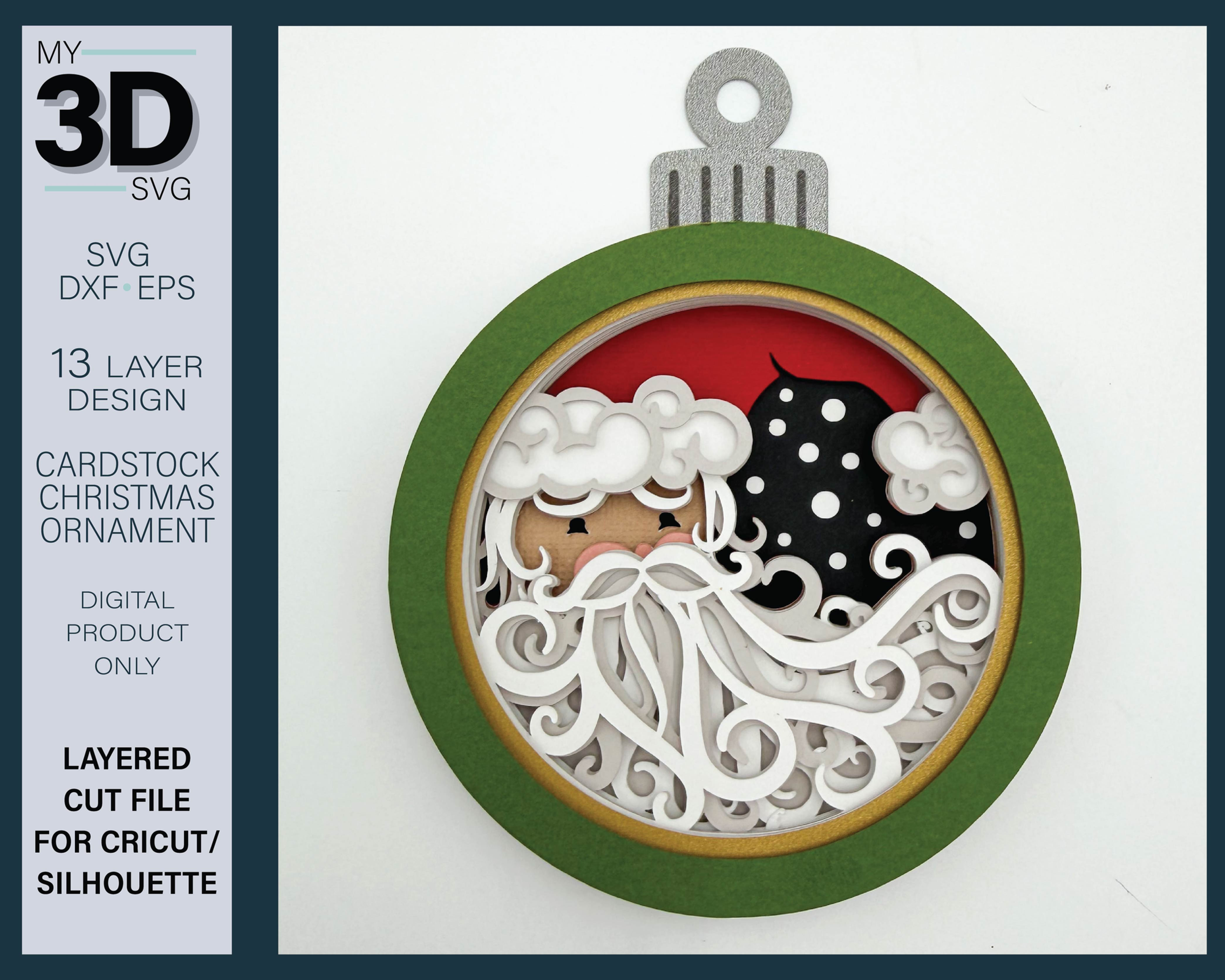 SANTA CARDSTOCK ORNAMENT SVG