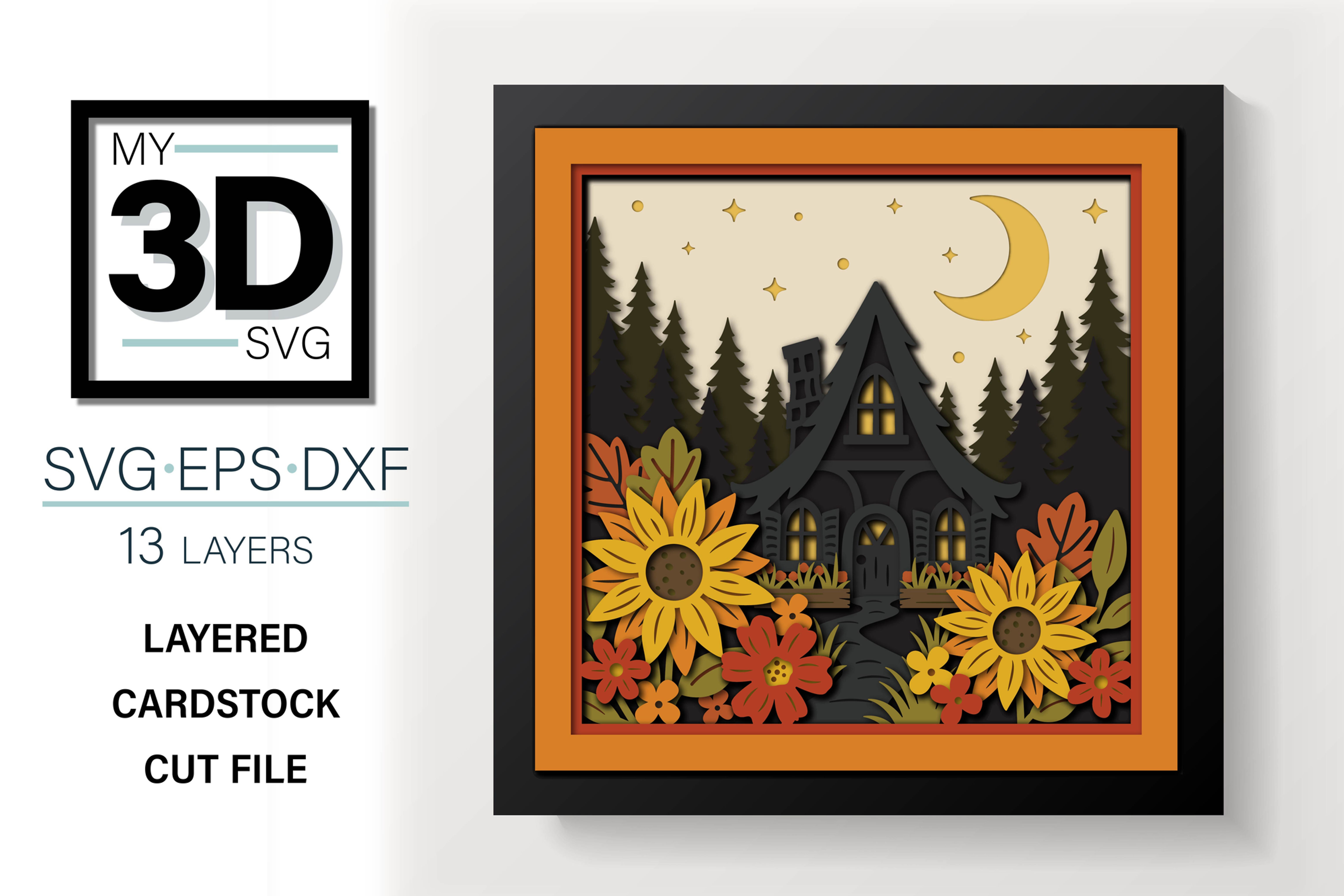 3D WITCH'S COTTAGE SVG