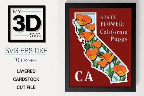 3D CALIFORNIA SVG | My 3D SVG