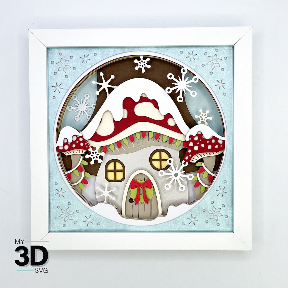 Thumbnail: 3D CHRISTMAS MUSHROOM HOUSE SVG