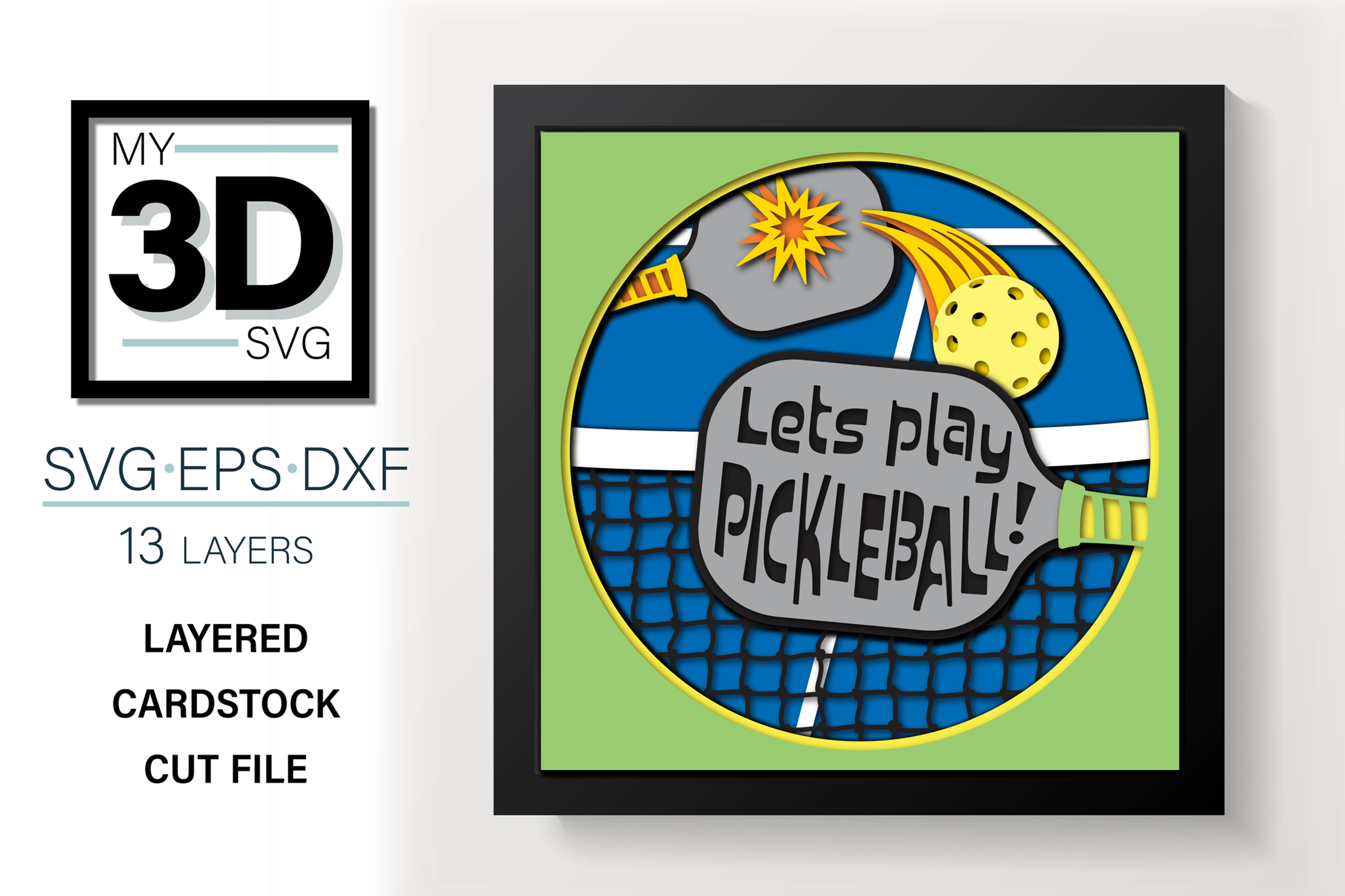 3D PICKLEBALL SVG