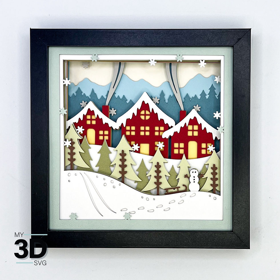 Thumbnail: 3D WINTER VILLAGE SVG