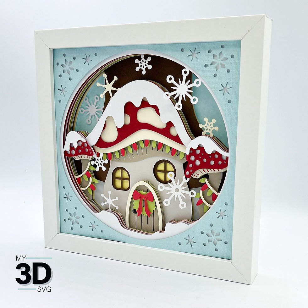 Thumbnail: 3D CHRISTMAS MUSHROOM HOUSE SVG