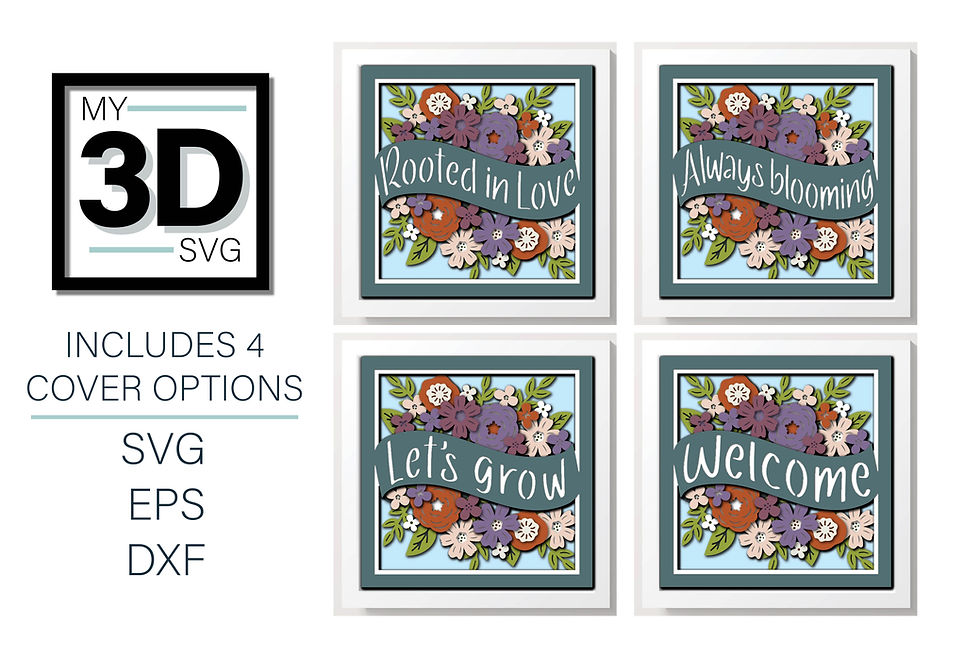 Thumbnail: 3D SIMPLE FLOWERS SQUARE SVG