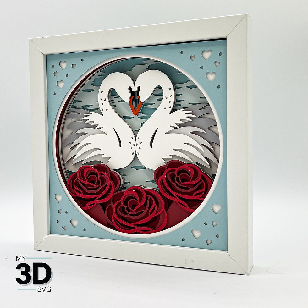 Thumbnail: 3D VALENTINE SWANS SVG