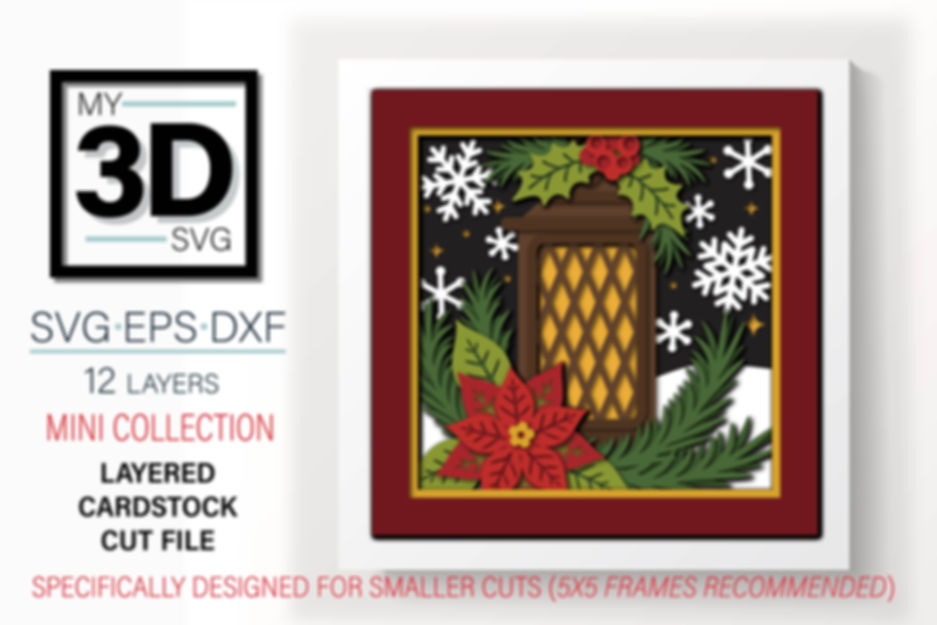 3D CHRISTMAS LANTERN MINI SVG