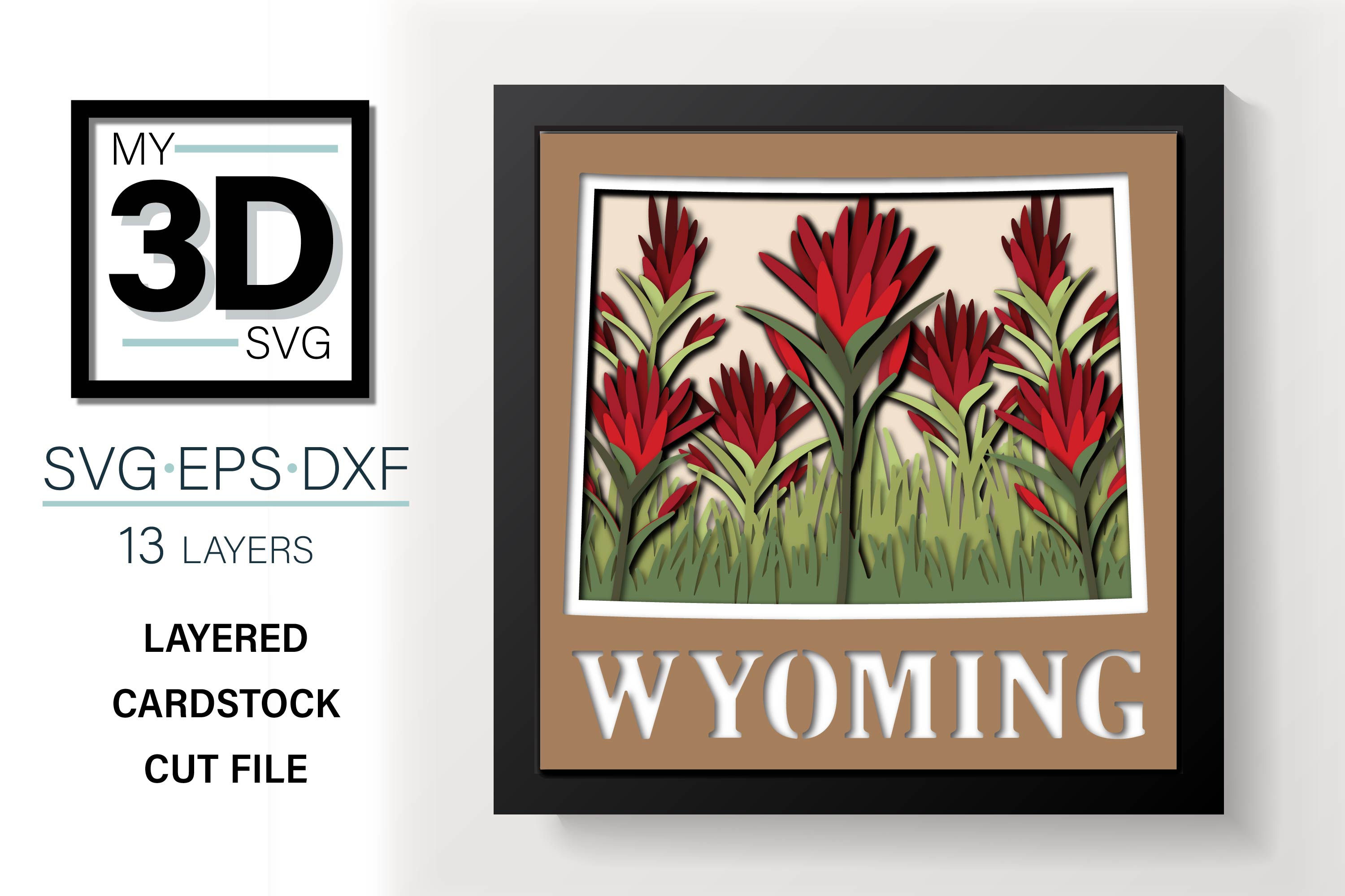 3D WYOMING SVG
