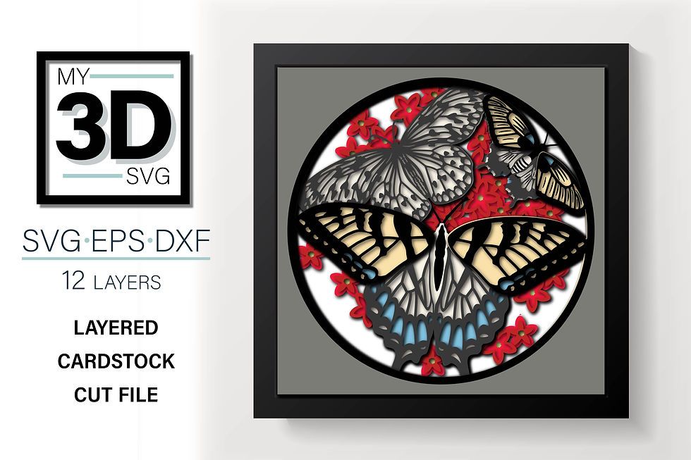 3D MORE BUTTERFLIES SVG