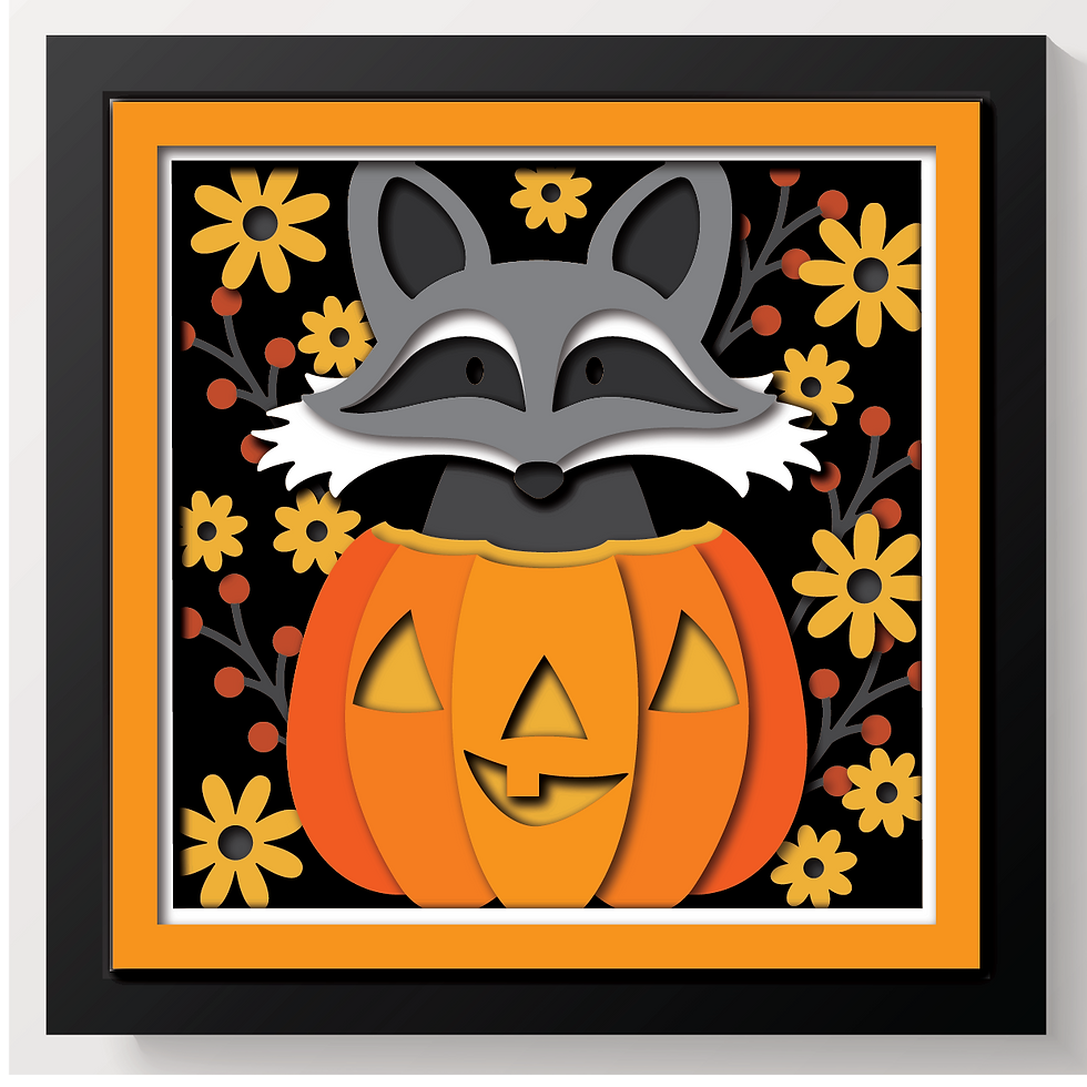 Thumbnail: 3D FALL RACOON SVG
