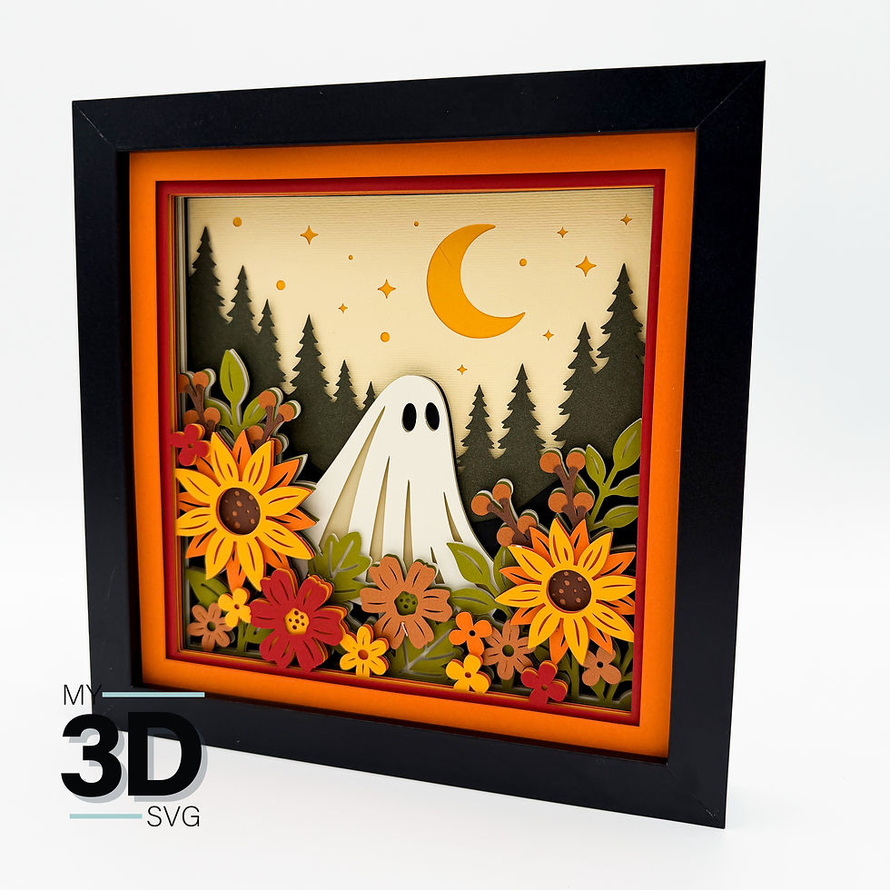 Thumbnail: 3D GHOST IN WILDFLOWERS SVG