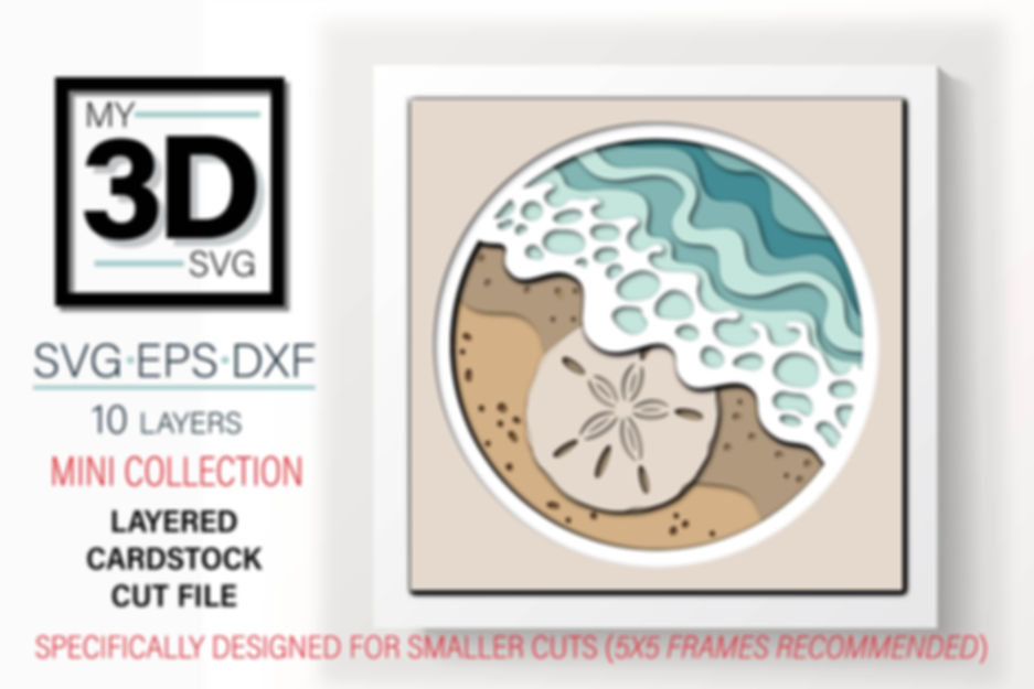 3D BEACH TREASURE MINI SAND DOLLAR SVG