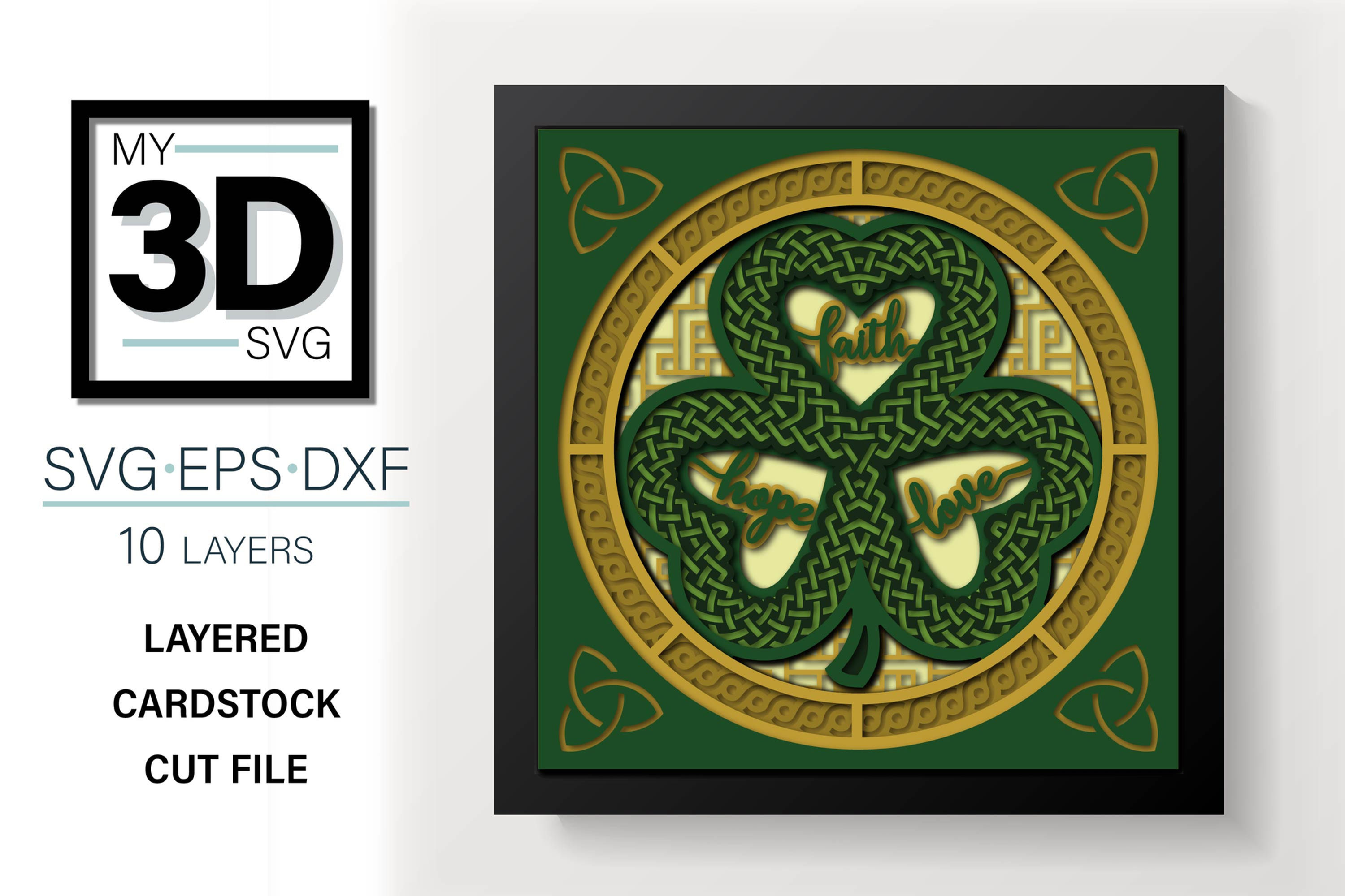 3D SHAMROCK SVG