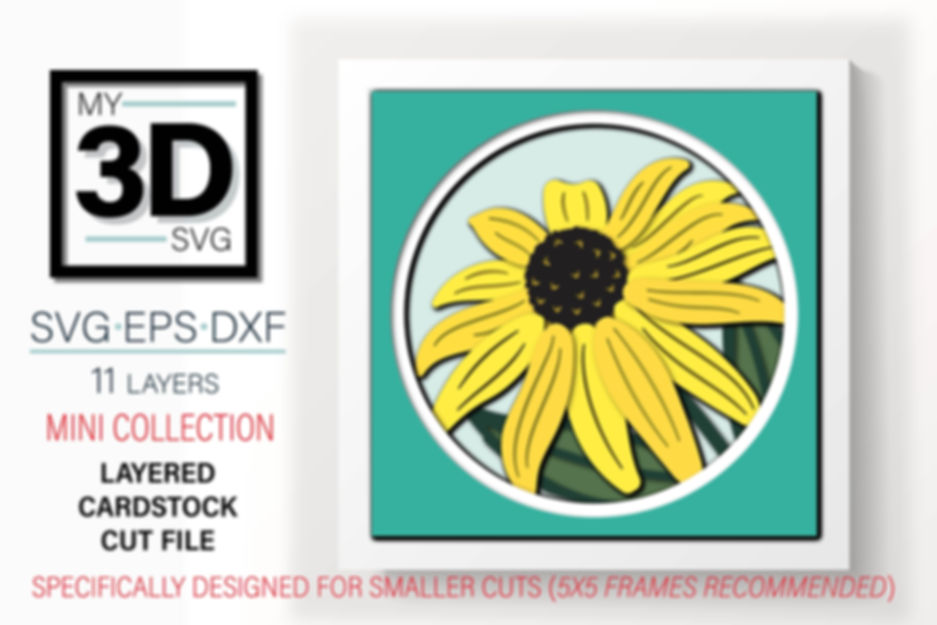 3D BLACK EYE SUSAN MINI SVG