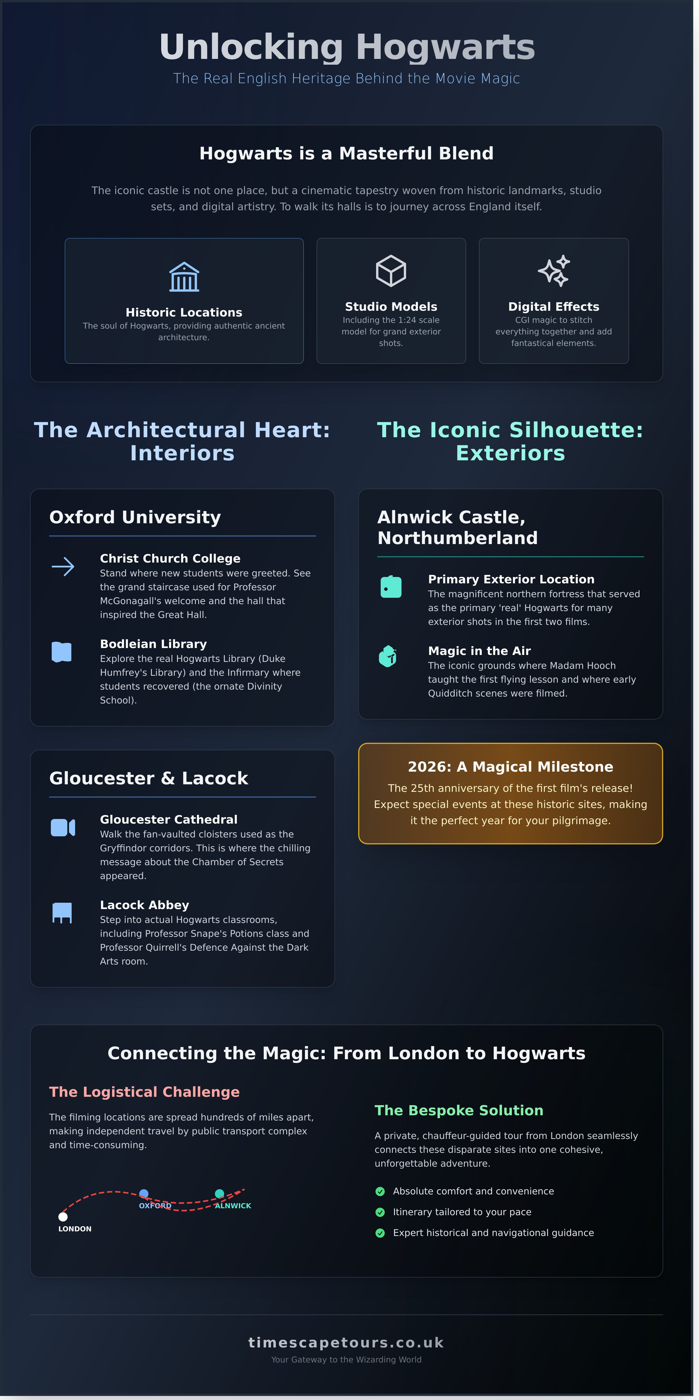 Real hogwarts castle england infographic - visual guide