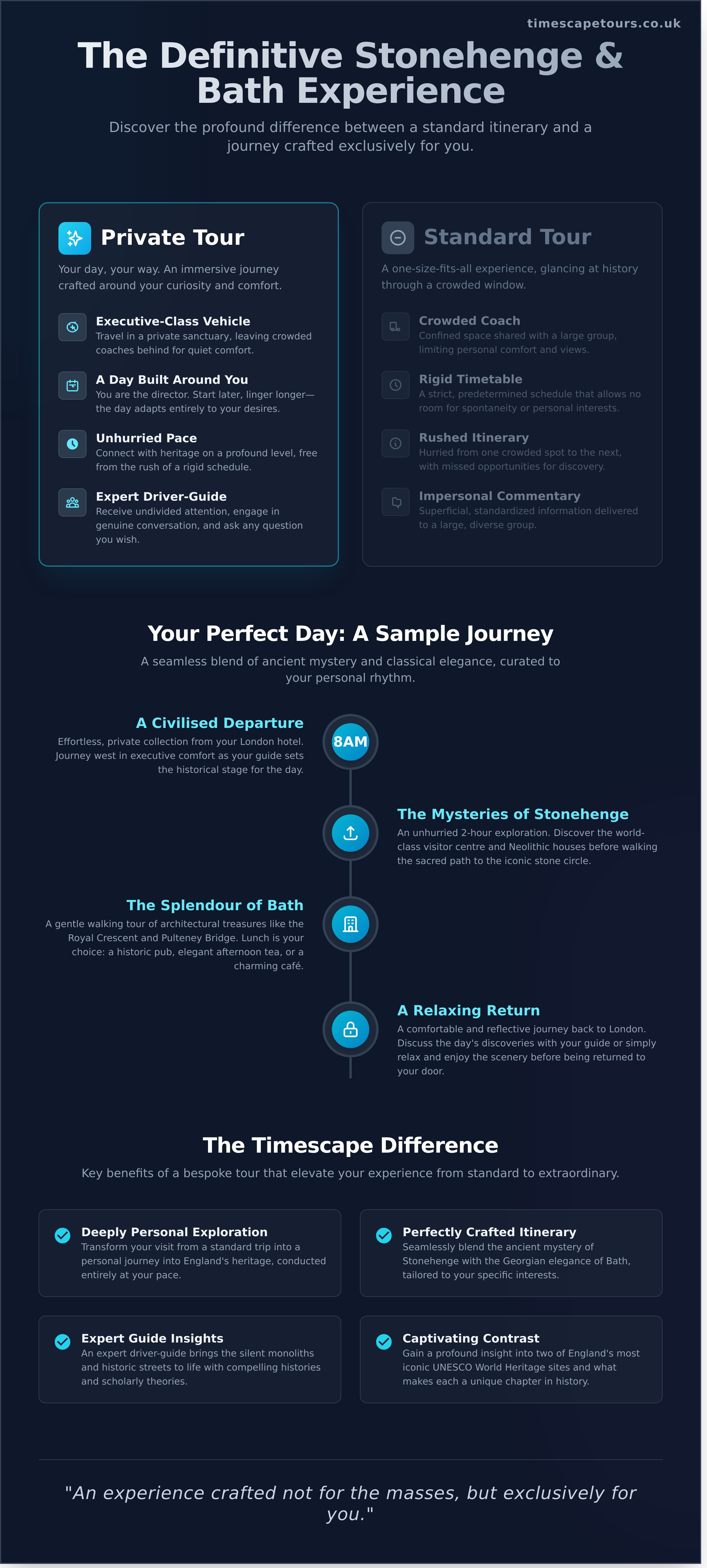 Stonehenge and bath private tour from london infographic - visual guide