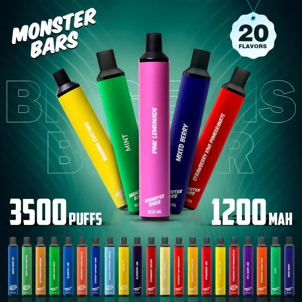 MONSTER BAR 3500 DISPOSABLE VAPE | 3500 PUFFS | 5% NICOTINE