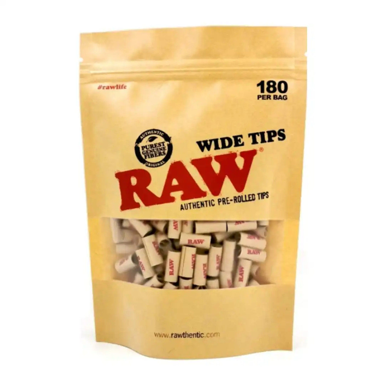 RAW PRE ROLL TIPS 180CT/BAG