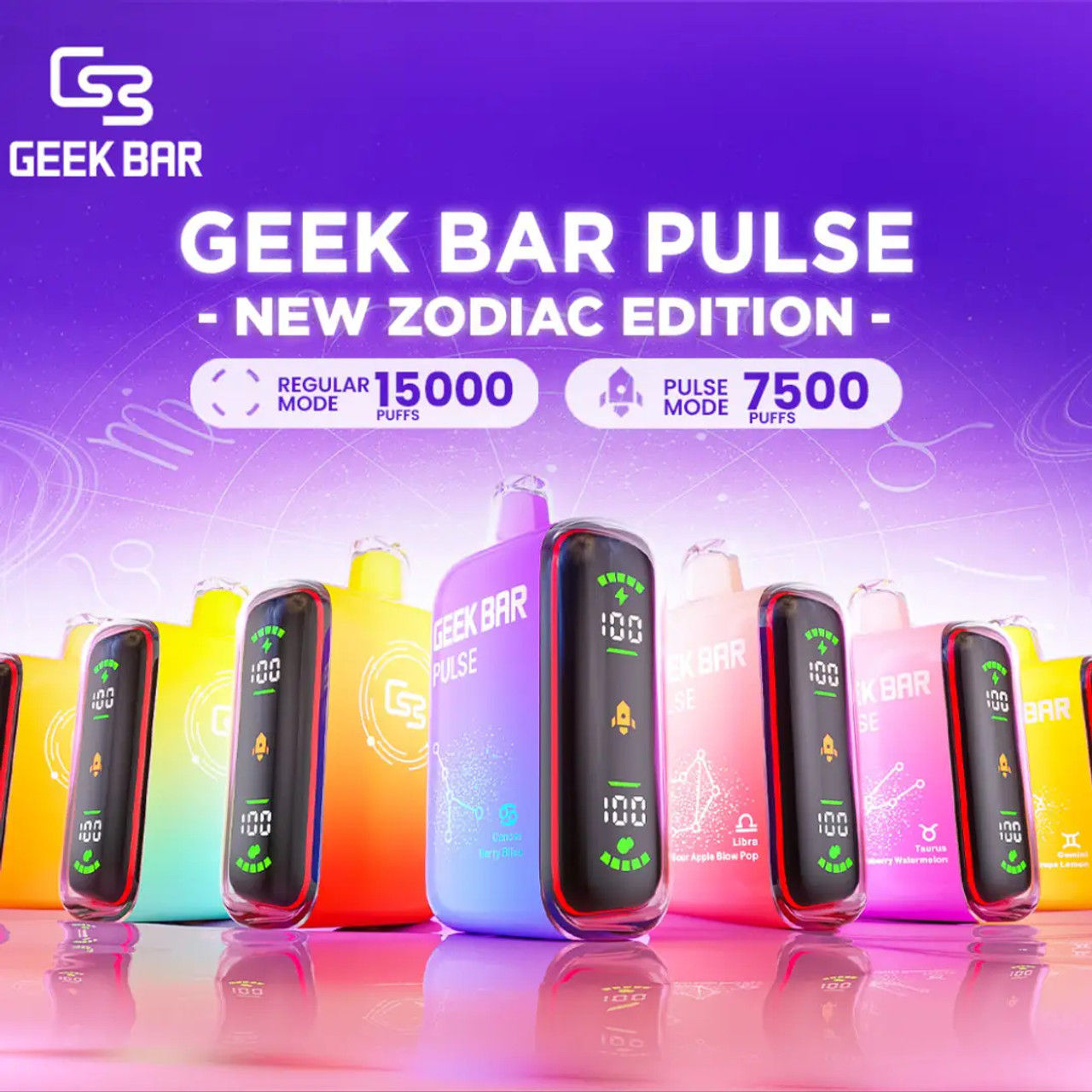 GEEK BAR PULSE DISPOSABLE VAPE | 15000 PUFFS | 5% NICOTINE | DISPLAY OF 5