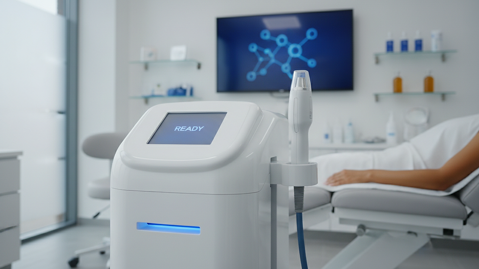 Eye-level view of laser hair removal machine in a modern clinic