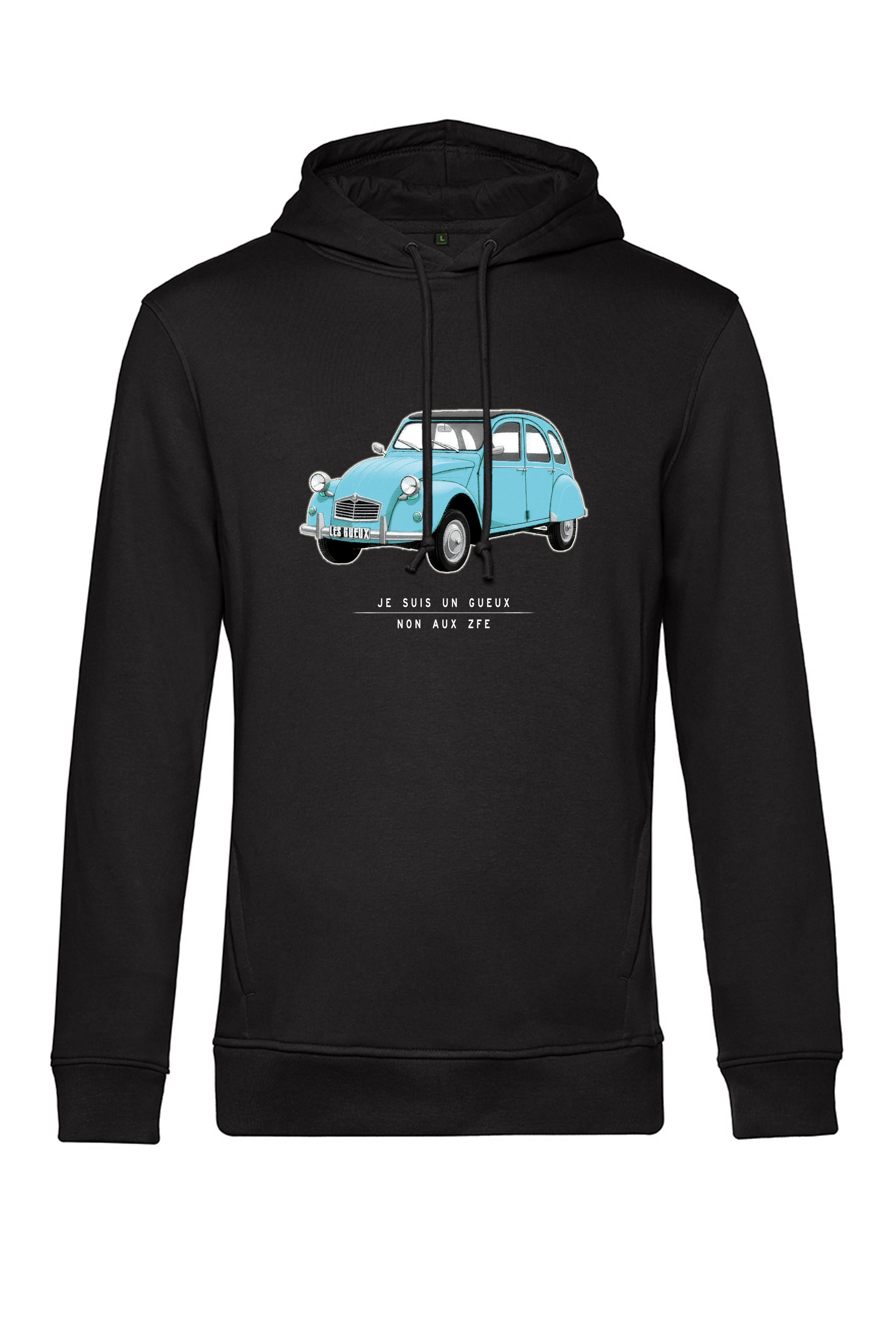 Sweat à capuche Je suis un Gueux voiture