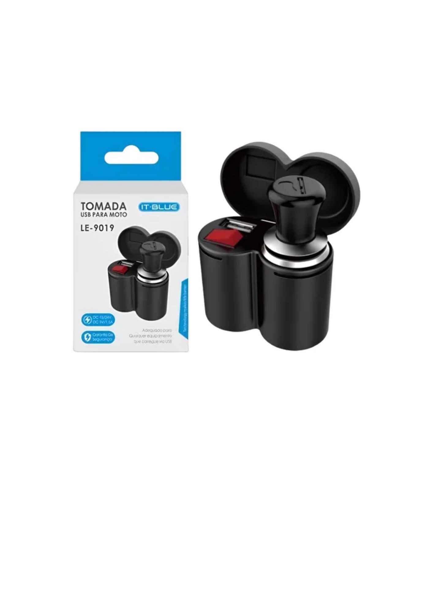 Carregador De Celular Pra Moto Usb Com Acedendor ( Guidão)