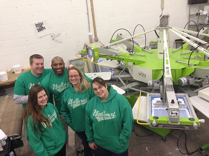 Tim Manley and the National Ink and Stitch team with their YOU
