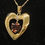 תמונה ממוזערת: תליון אמריקאי וינטאג' שנות ה- 80 בתוכו לב מתנדנד זהב 14 קרט, משובץ גרנט ויהלום+