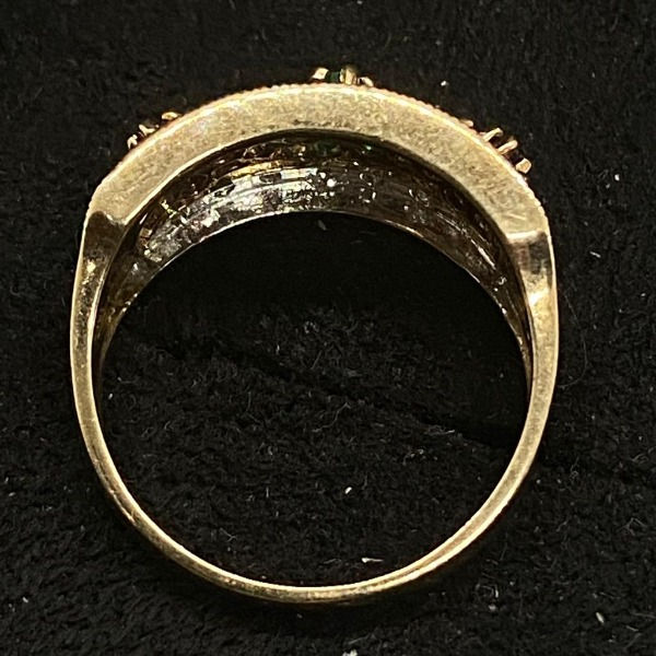 תמונה ממוזערת: טבעת וינטאג' בירמינגהם שנות ה-80, זהב 9 קרט, יהלומים, אבני רובי, ספיר ואמרלד