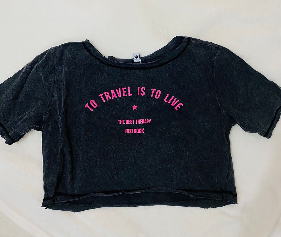 Miniatura: Cropped tshirt To Travel pink