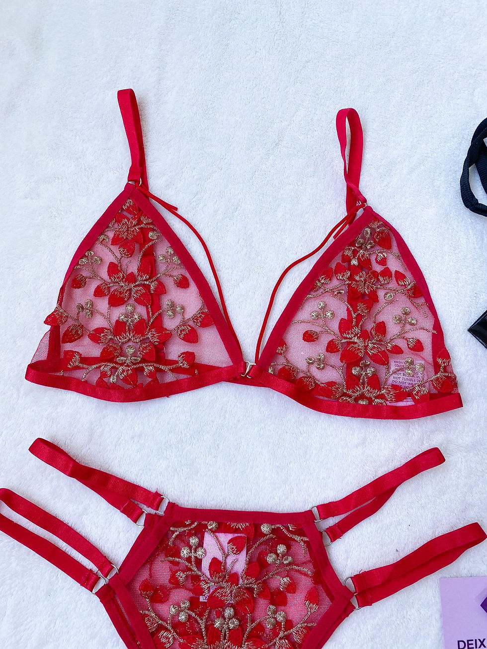 Miniatura: Envios Express: Conjunto Lingerie Flowers Red