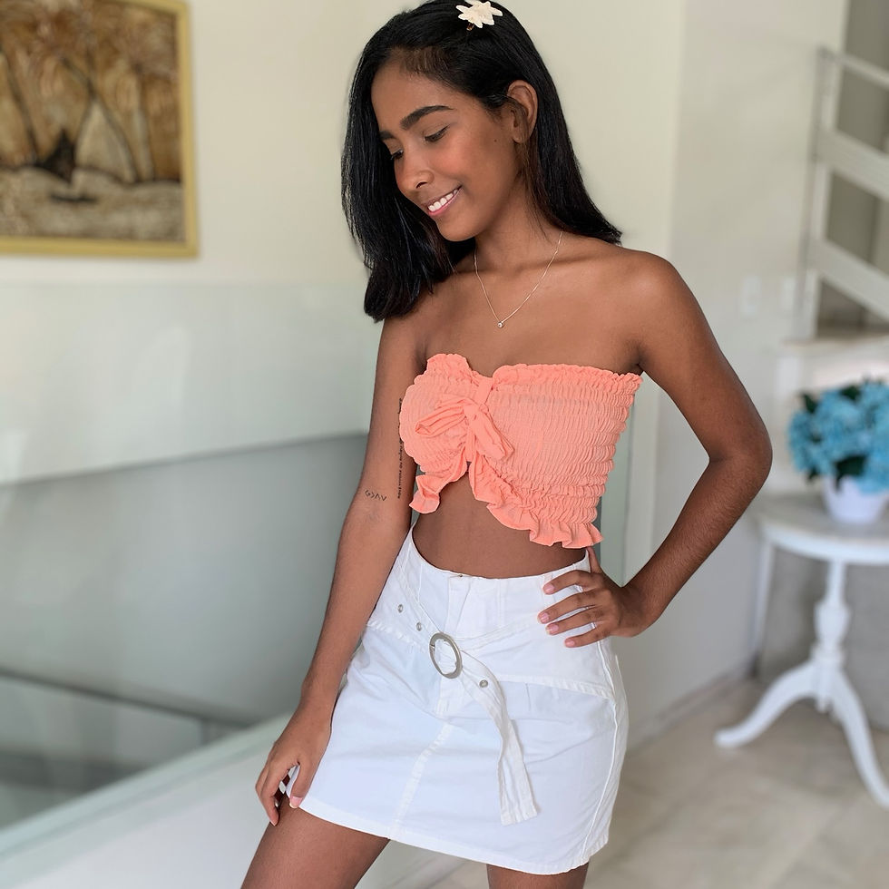 Miniatura: Top lacinho salmão