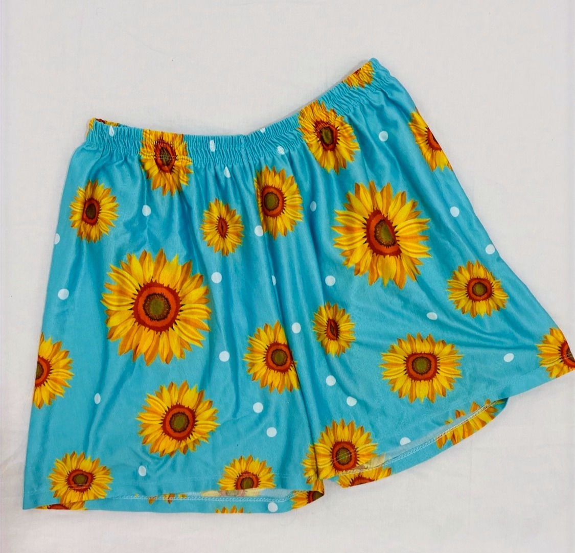 Short azul bebê girassol