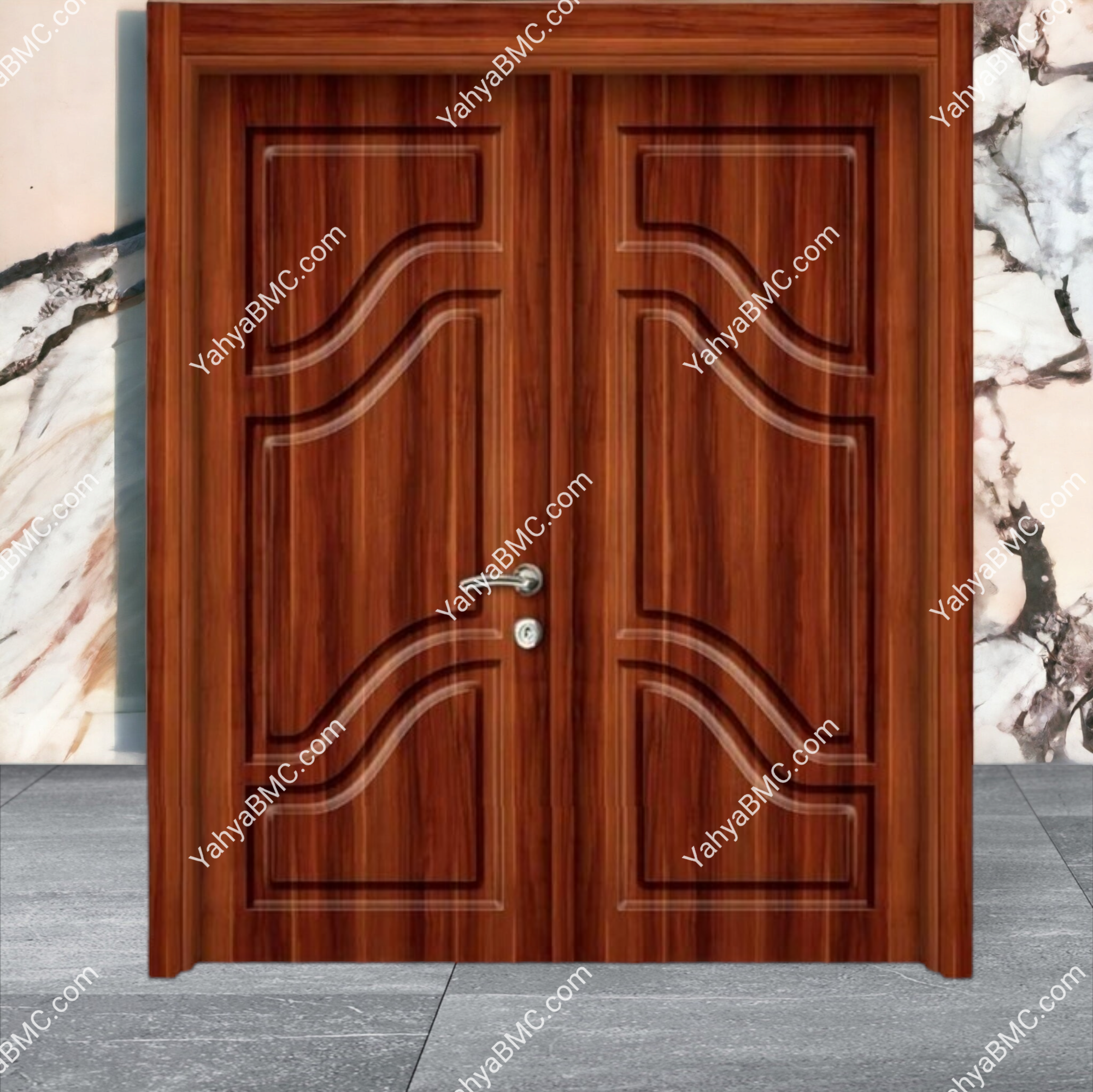 YahyaBMC PVC Double Internal Wooden Texture Turkish Door 5.6.7