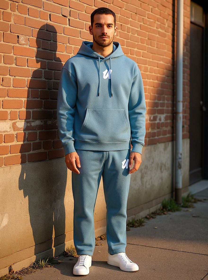 Embroidered Unisex Fleece U Tracksuit Straight Leg Men