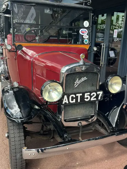 OX Taxis at PHTM Expo 2024 – vintage Austin taxi display, national private hire exhibition Milton Keynes