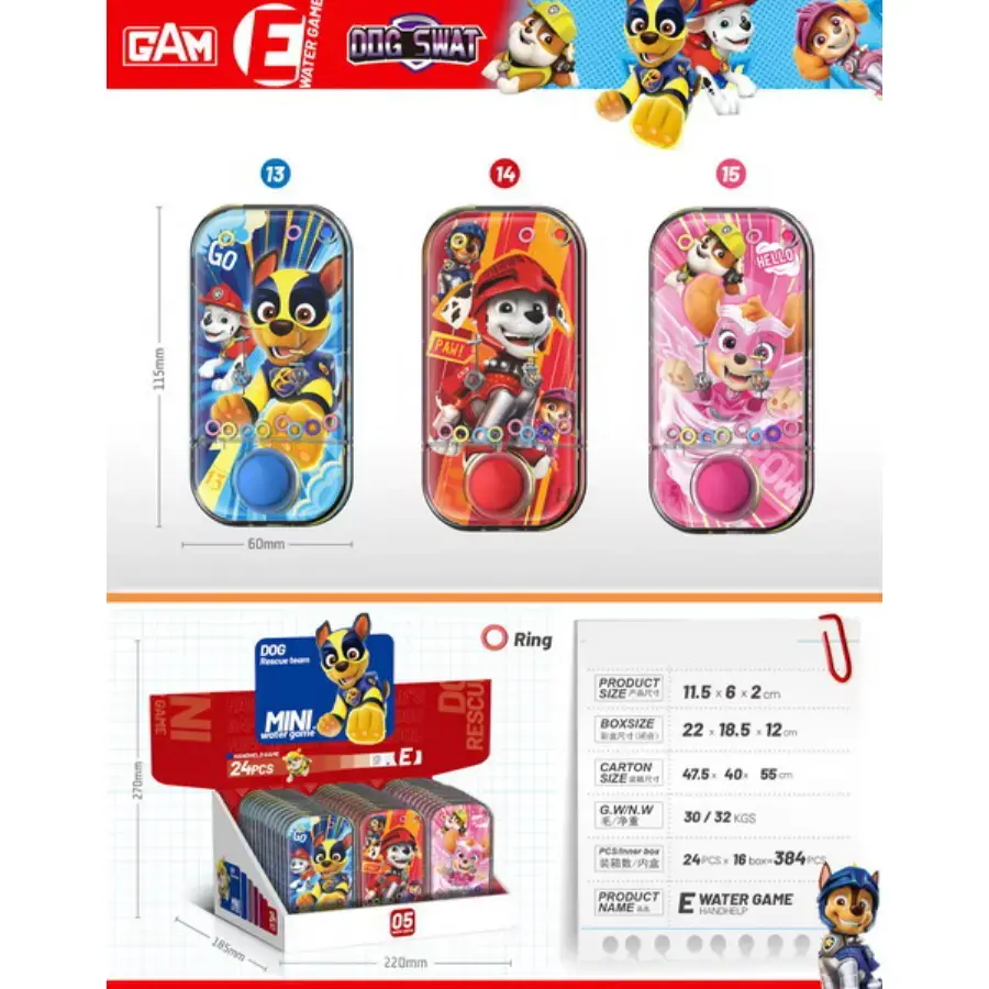 Paw Patrol Handheld Water Ring Game Curio Kids