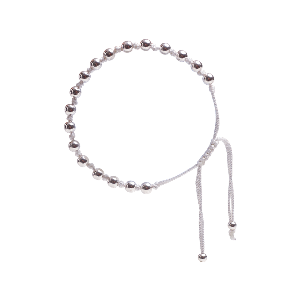 Miniatura: Pulseira Masculina Lank Macrame Prata Branca