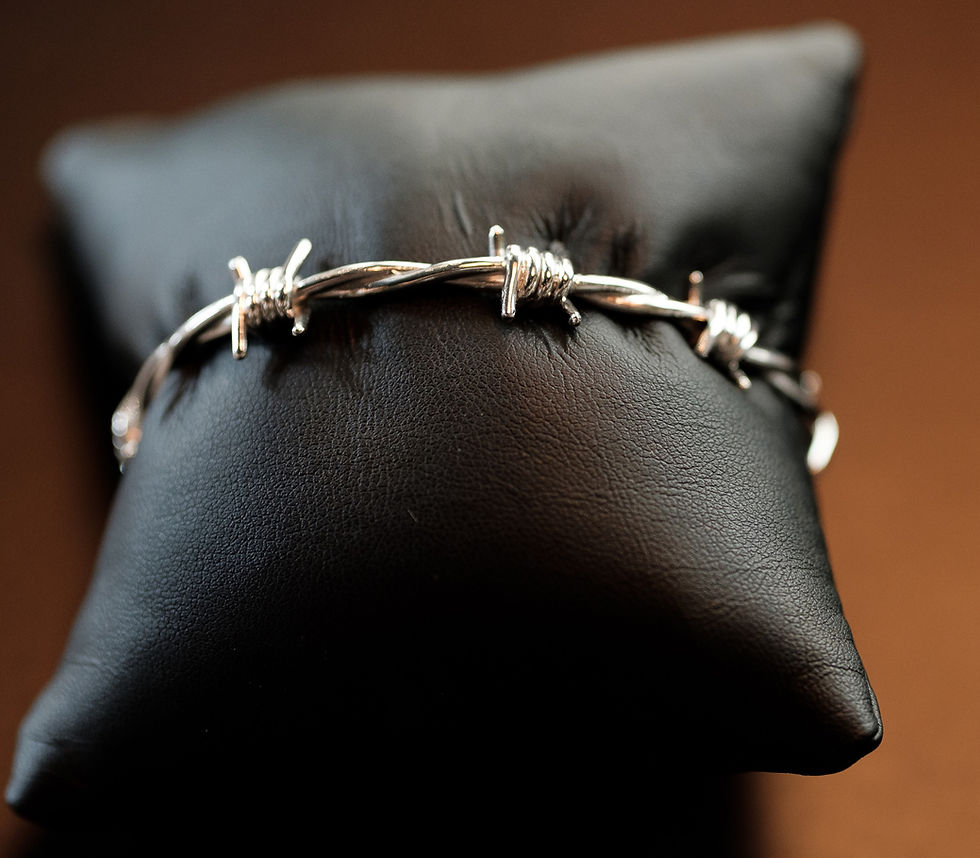 Miniatura: Bracelete Barbed Wire Prata