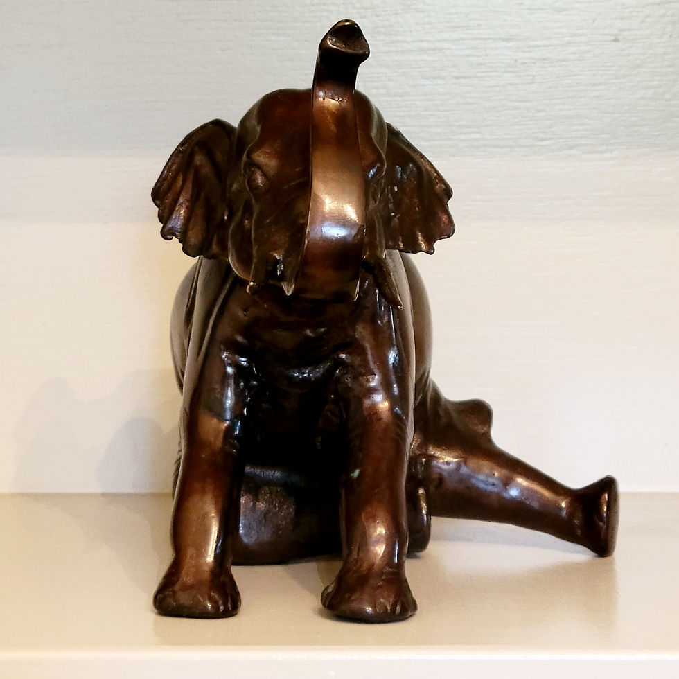 Thumbnail: VTG Large Bronze Elephant Sculpture