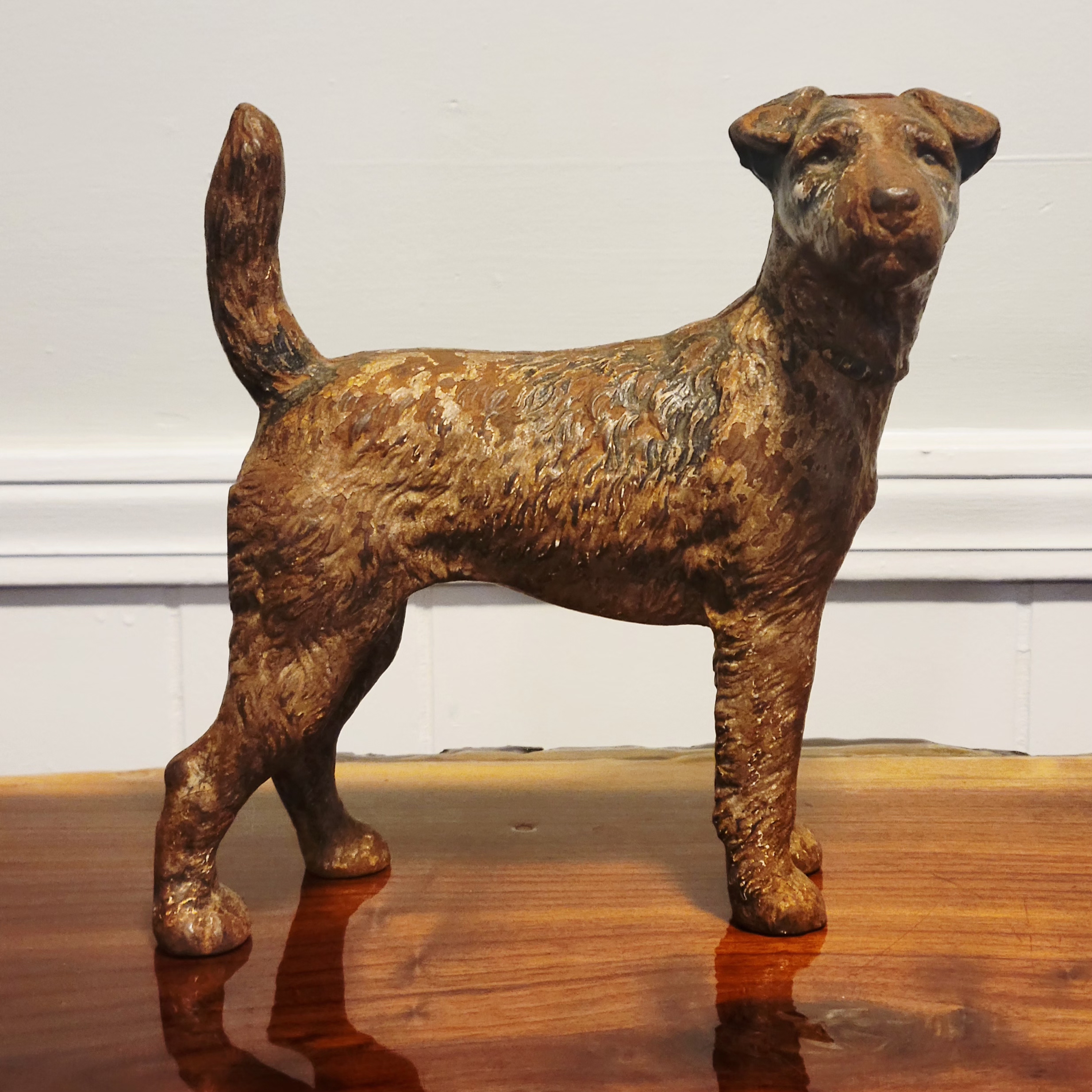 Antique Hubley Cast Iron Wire-Haired Fox Terrier Doorstop #279
