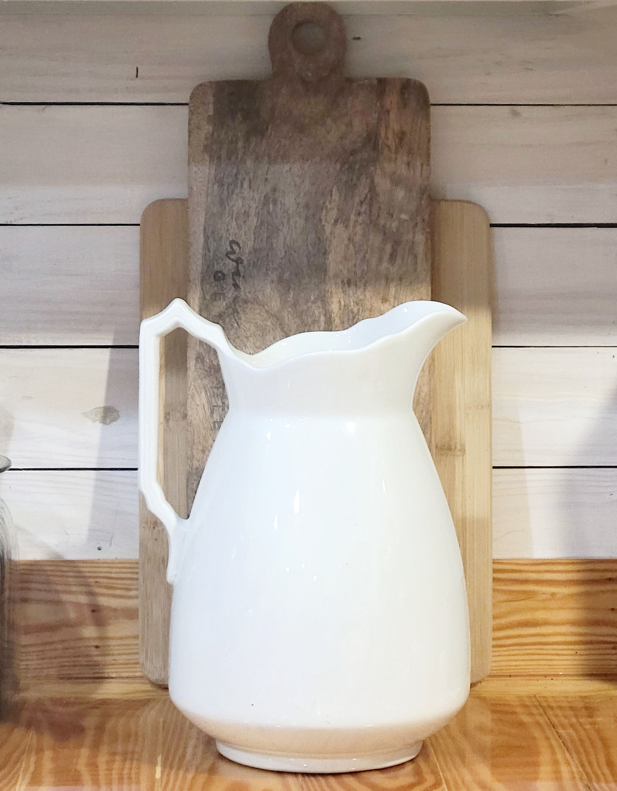 Antique J&G Meakin Large Ironstone Tall Pitcher 