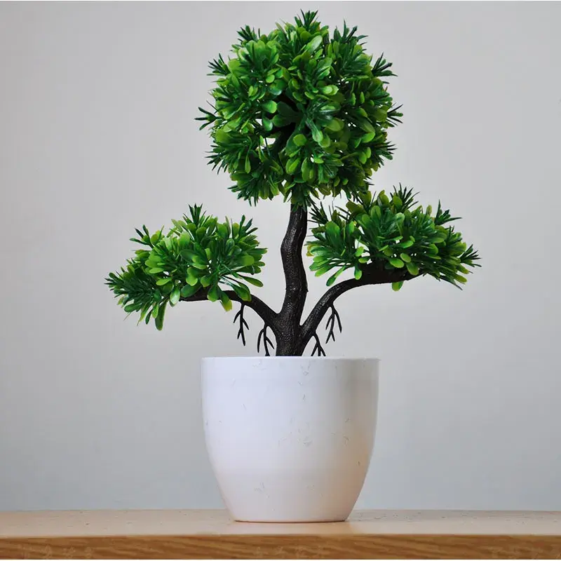 Thumbnail: **Artificial Potted Bonsai Plant – Small Green Home Decor**