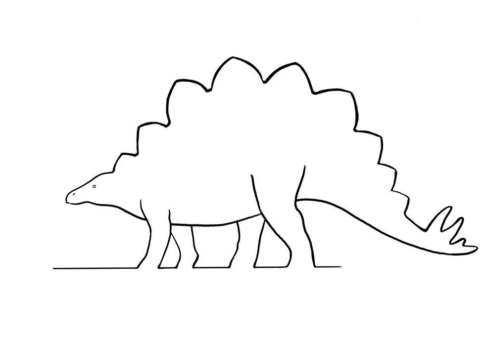 Stegosaurus sketch by Gustav Carlberg for the Jättelik Dinosaur world.