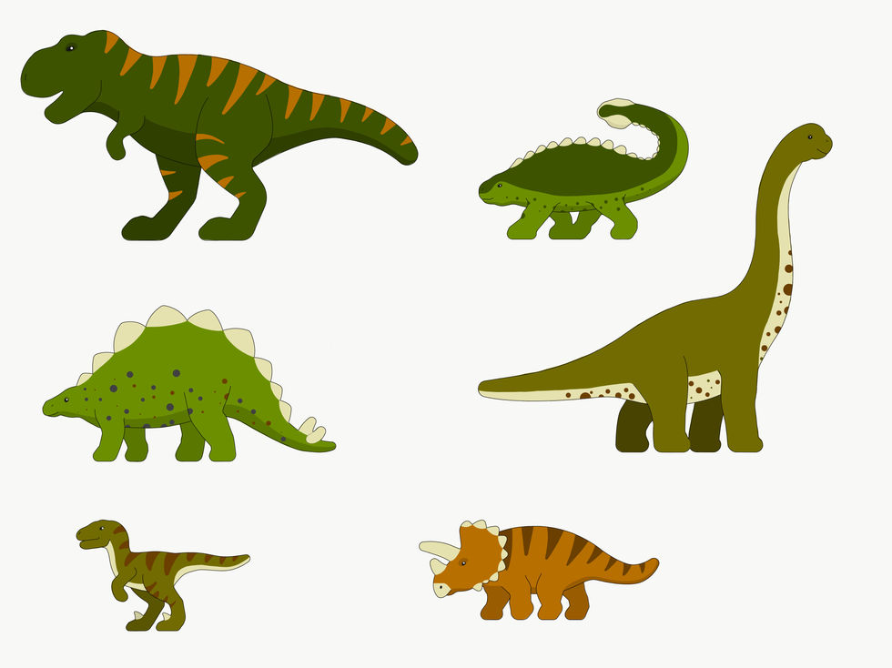 Vibrant and charming Dinosaurs illustrated by Gustav Carlberg for the Jättelik Dinosaur World.