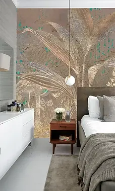 bedroom mural of soft colors