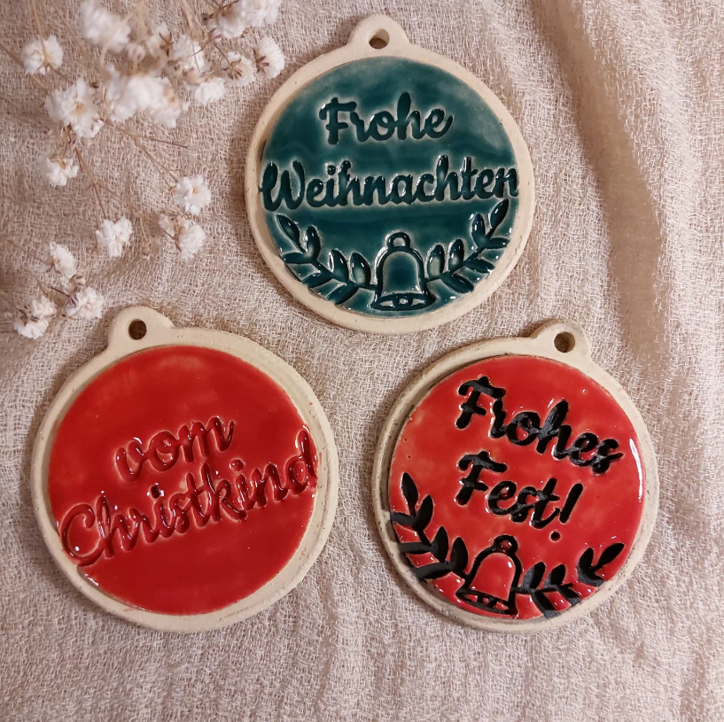 Miniaturbild: Töpferstempelset - Weihnachtsbaumkugeln