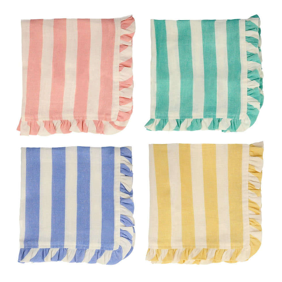Meri Meri Stripe Ruffle Fabric Napkins