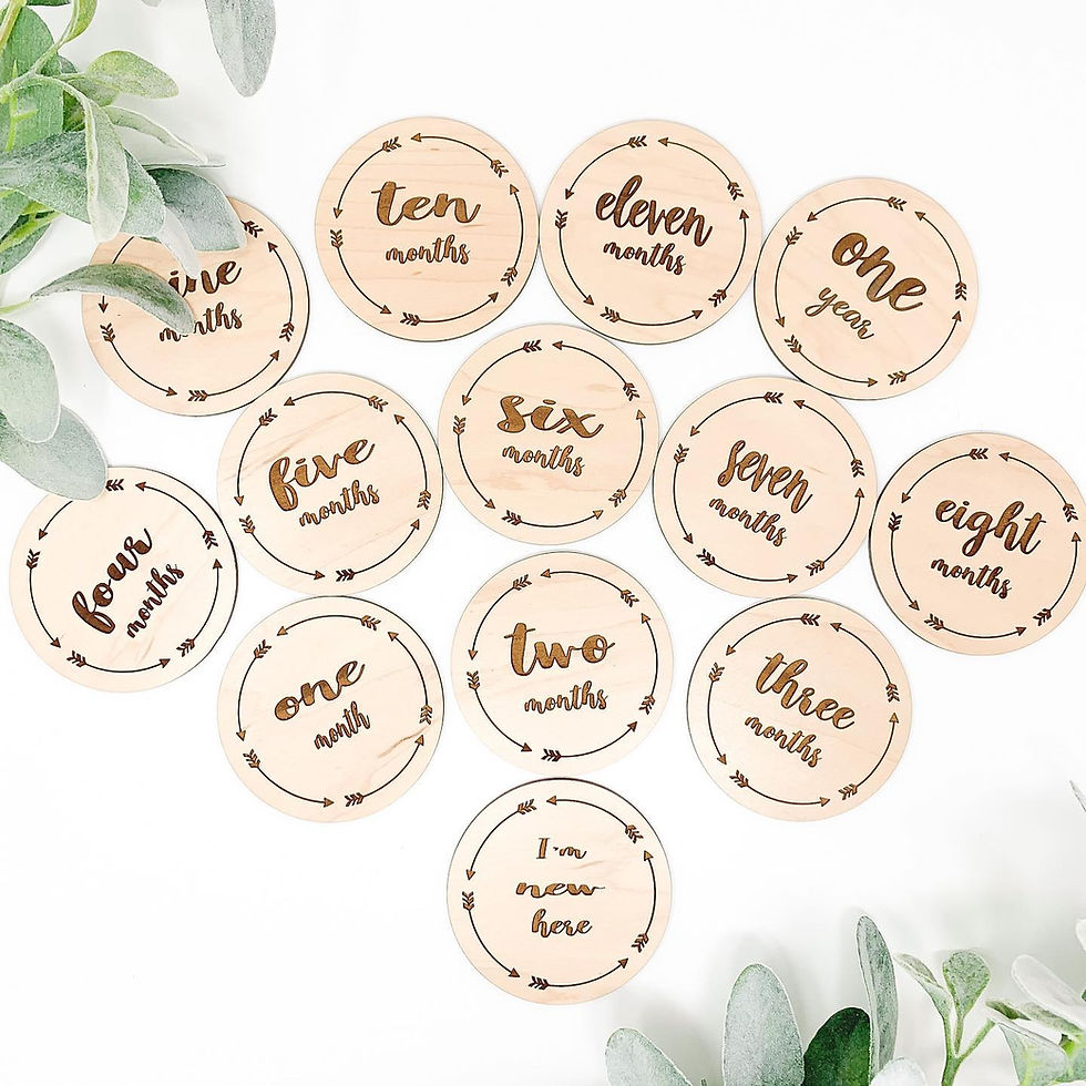 Wooden Baby Milestone Plaques Monthly Signs