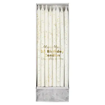 Gold Glitter Candles (x 24)